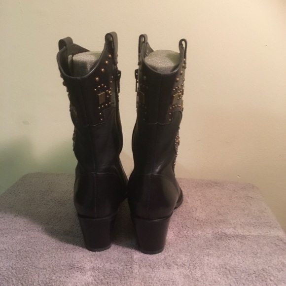 Low cut black cowboy boots - Picture 2 of 4